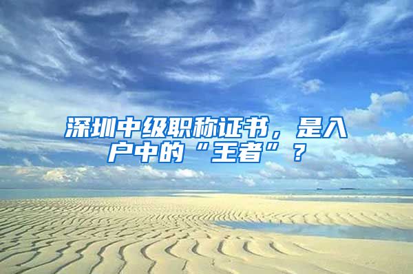 深圳中级职称证书，是入户中的“王者”？