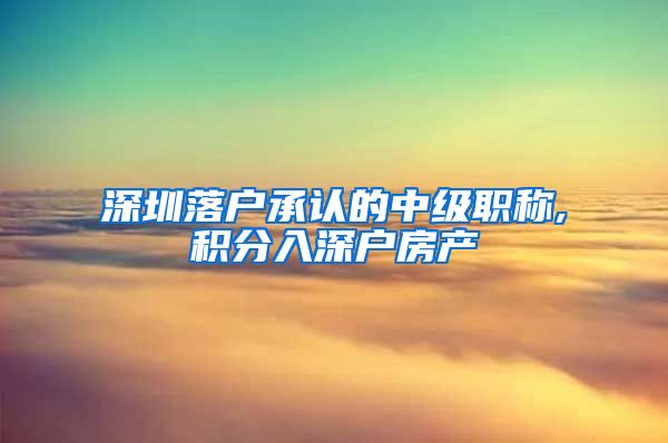 深圳落户承认的中级职称,积分入深户房产