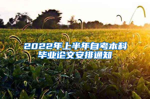 2022年上半年自考本科毕业论文安排通知