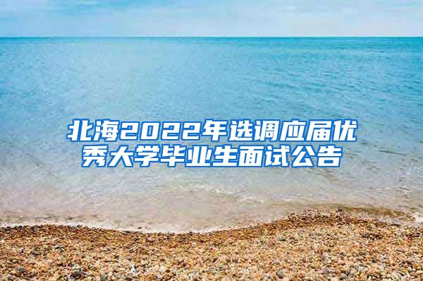 北海2022年选调应届优秀大学毕业生面试公告