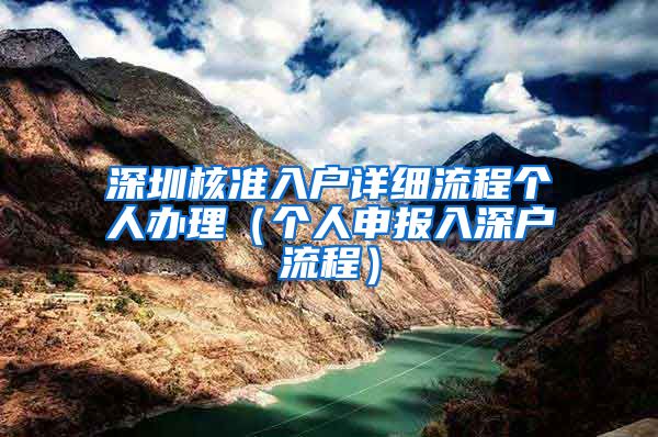 深圳核准入户详细流程个人办理（个人申报入深户流程）