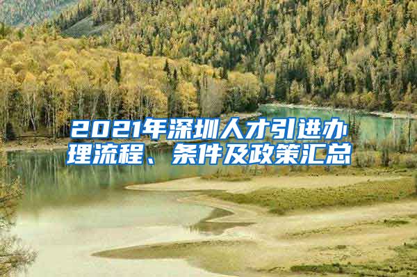 2021年深圳人才引进办理流程、条件及政策汇总