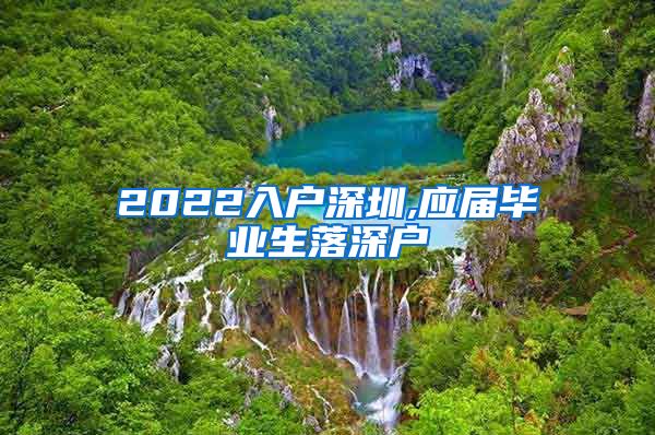 2022入户深圳,应届毕业生落深户