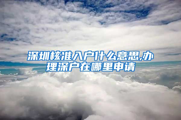 深圳核准入户什么意思,办理深户在哪里申请