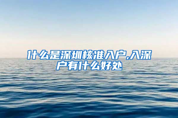 什么是深圳核准入户,入深户有什么好处