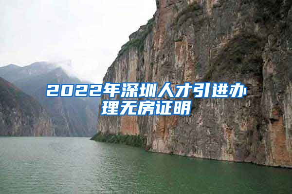 2022年深圳人才引进办理无房证明