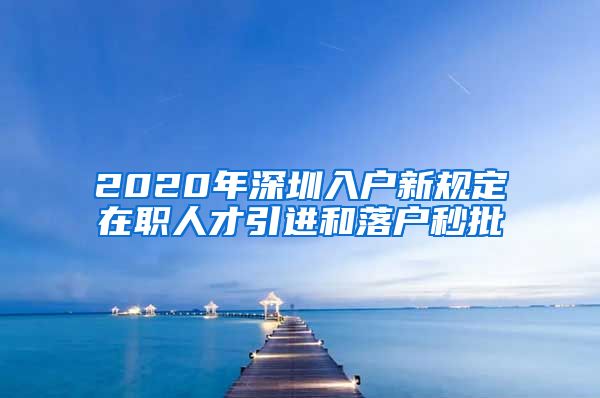 2020年深圳入户新规定在职人才引进和落户秒批