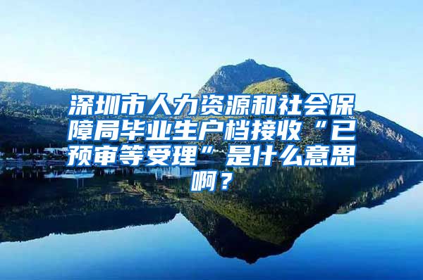 深圳市人力资源和社会保障局毕业生户档接收“已预审等受理”是什么意思啊？