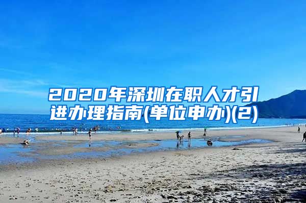 2020年深圳在职人才引进办理指南(单位申办)(2)