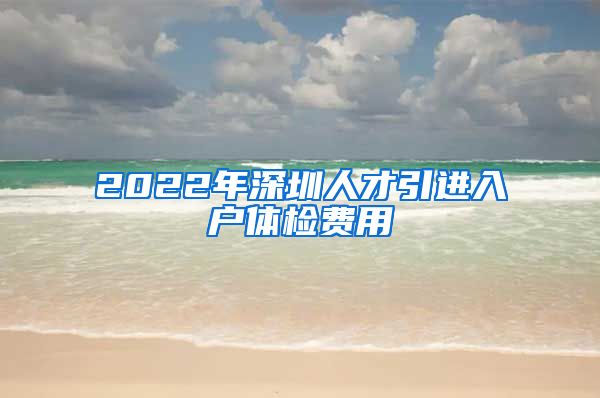 2022年深圳人才引进入户体检费用
