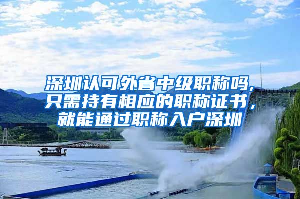 深圳认可外省中级职称吗,只需持有相应的职称证书，就能通过职称入户深圳