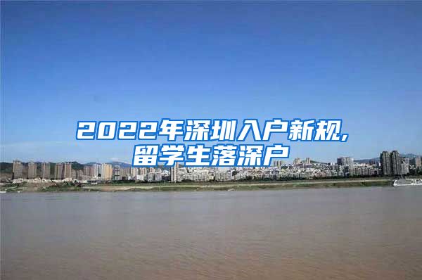 2022年深圳入户新规,留学生落深户