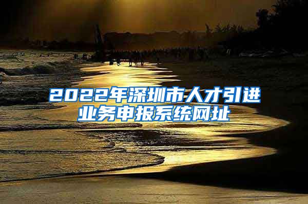 2022年深圳市人才引进业务申报系统网址