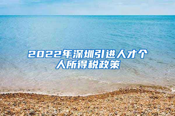 2022年深圳引进人才个人所得税政策
