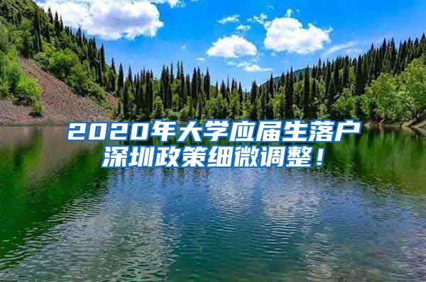 2020年大学应届生落户深圳政策细微调整！