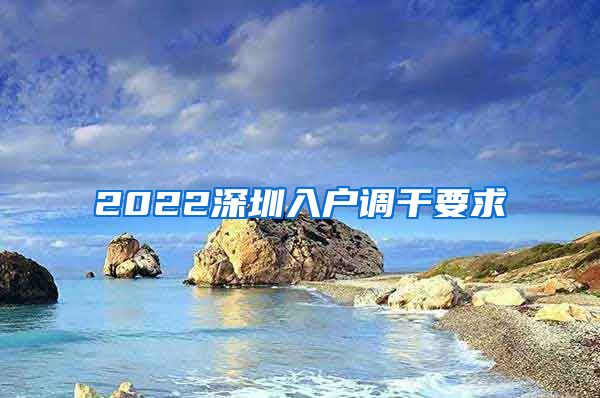 2022深圳入户调干要求