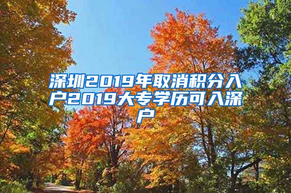 深圳2019年取消积分入户2019大专学历可入深户