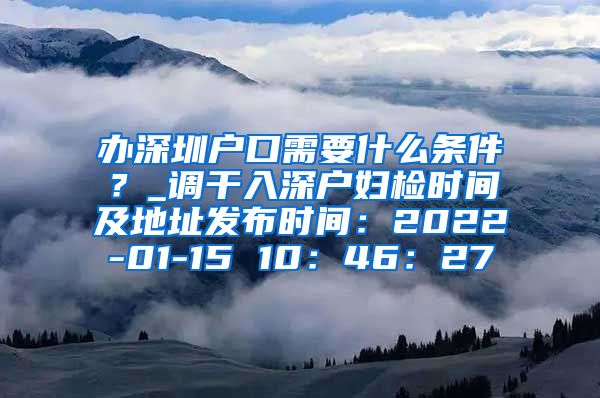 办深圳户口需要什么条件？_调干入深户妇检时间及地址发布时间：2022-01-15 10：46：27