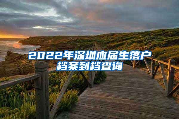 2022年深圳应届生落户档案到档查询