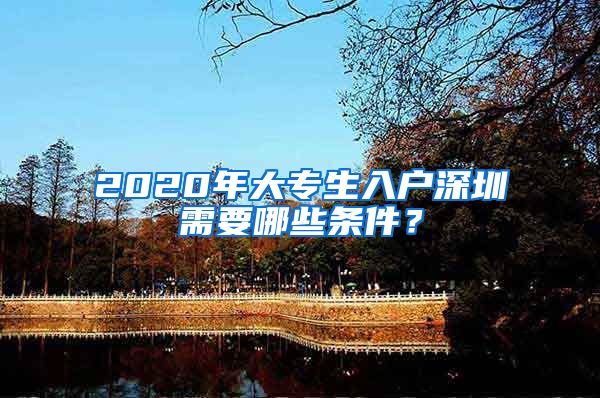 2020年大专生入户深圳需要哪些条件？