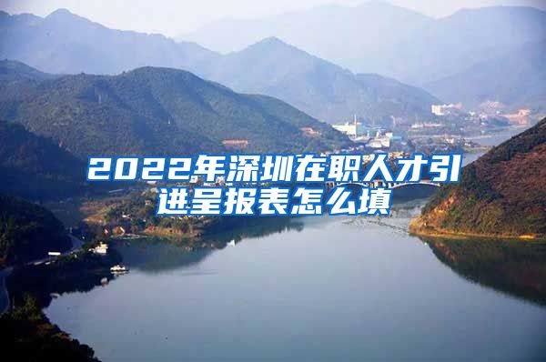 2022年深圳在职人才引进呈报表怎么填