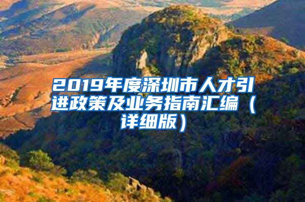 2019年度深圳市人才引进政策及业务指南汇编（详细版）