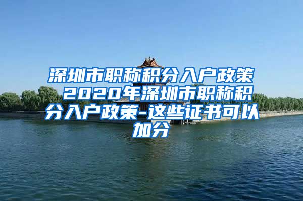 深圳市职称积分入户政策 2020年深圳市职称积分入户政策-这些证书可以加分