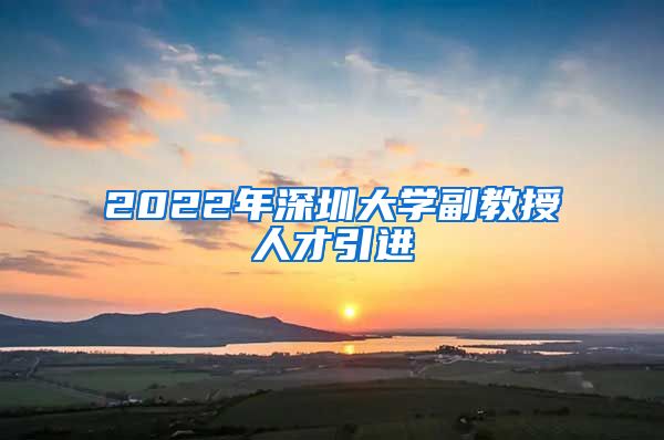 2022年深圳大学副教授人才引进