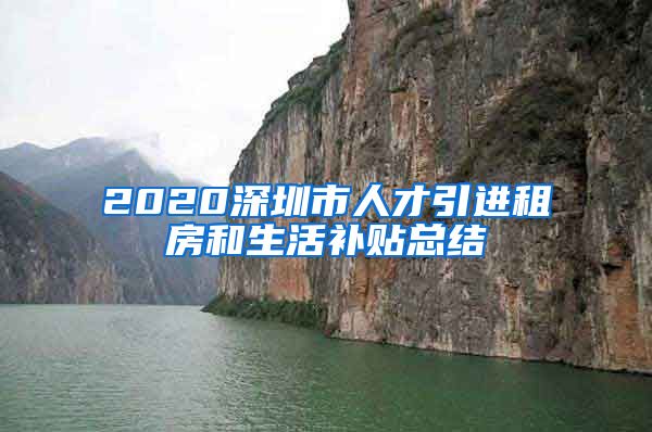 2020深圳市人才引进租房和生活补贴总结