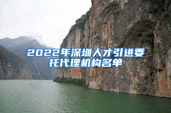 2022年深圳人才引进委托代理机构名单