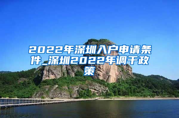 2022年深圳入户申请条件_深圳2022年调干政策