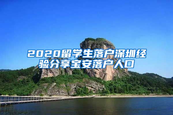 2020留学生落户深圳经验分享宝安落户人口