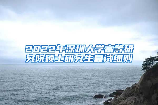 2022年深圳大学高等研究院硕士研究生复试细则