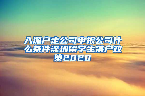 入深户走公司申报公司什么条件深圳留学生落户政策2020