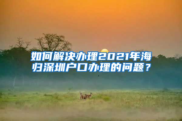 如何解决办理2021年海归深圳户口办理的问题？