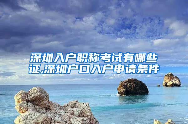 深圳入户职称考试有哪些证,深圳户口入户申请条件