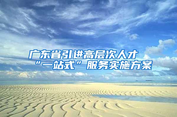 广东省引进高层次人才“一站式”服务实施方案