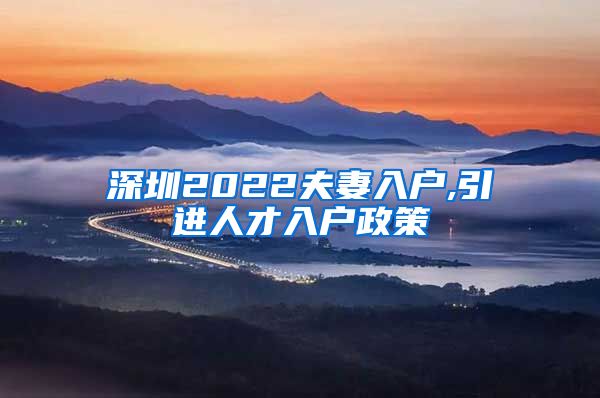 深圳2022夫妻入户,引进人才入户政策