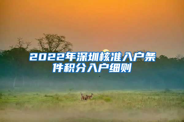 2022年深圳核准入户条件积分入户细则