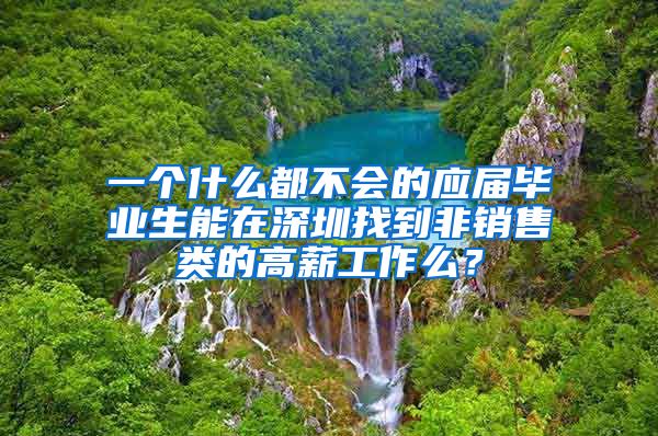 一个什么都不会的应届毕业生能在深圳找到非销售类的高薪工作么？