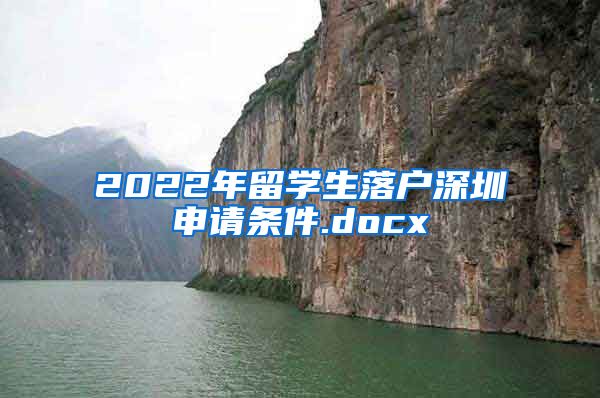 2022年留学生落户深圳申请条件.docx