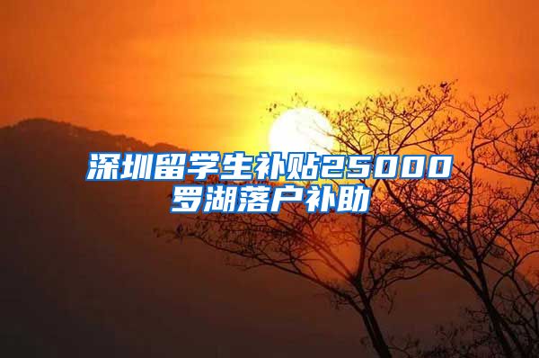 深圳留学生补贴25000罗湖落户补助