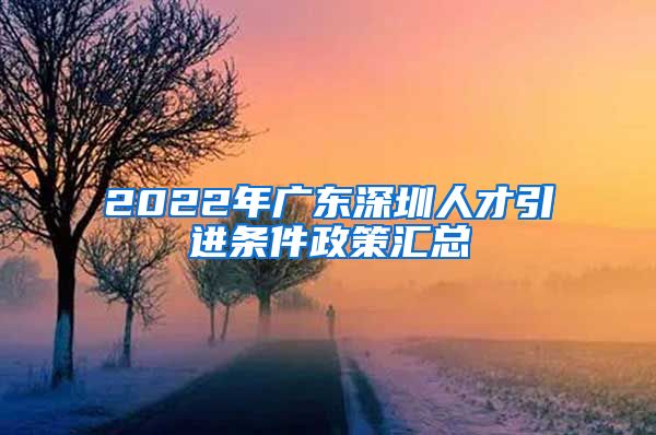 2022年广东深圳人才引进条件政策汇总