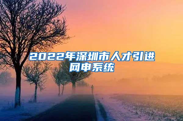 2022年深圳市人才引进网申系统