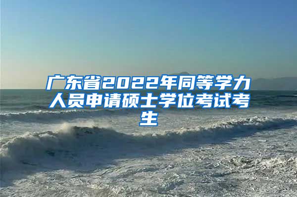 广东省2022年同等学力人员申请硕士学位考试考生