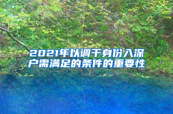 2021年以调干身份入深户需满足的条件的重要性