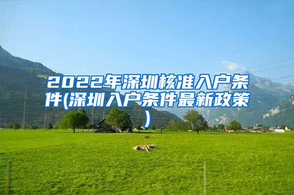 2022年深圳核准入户条件(深圳入户条件最新政策)