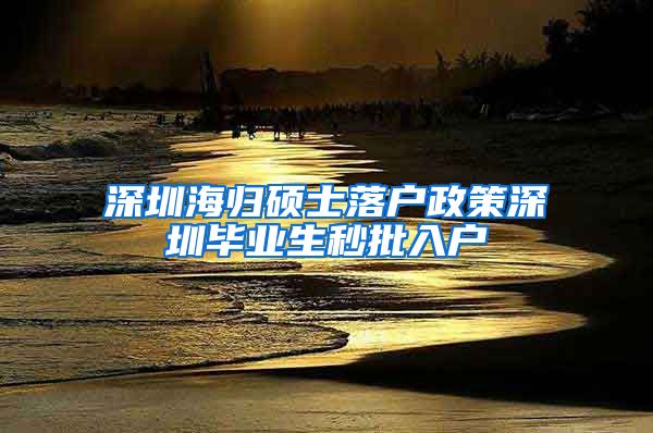 深圳海归硕士落户政策深圳毕业生秒批入户