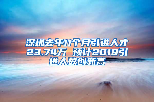 深圳去年11个月引进人才23.74万 预计2018引进人数创新高