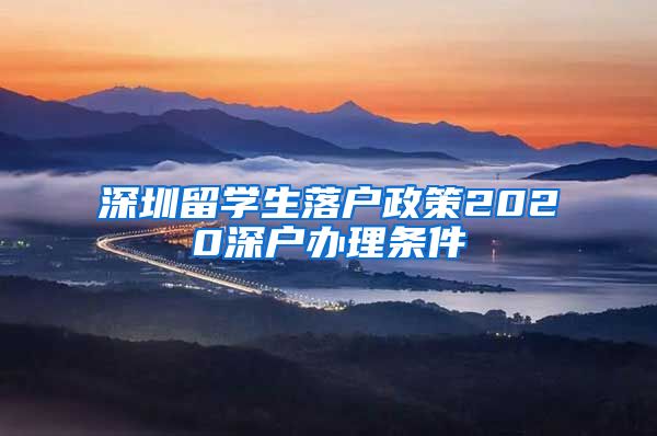 深圳留学生落户政策2020深户办理条件